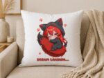 Kitsukami Kissen 40 × 40 cm mit Kitsumi- oder Kuroko-Motiv – inklusive Kissenfüllung