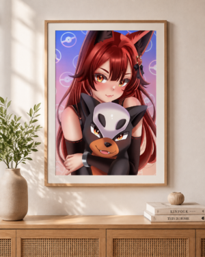 Kitsumi x Hunduster Fanart Poster – Pokémon-inspiriertes VTuber Poster – A5 bis A3